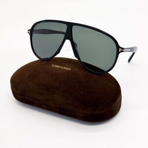 NEW TOM FORD SUNGLASSES TF1211 01N BLACK GREEN AVIATOR EYEWEAR FT1211 01N